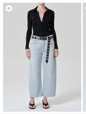 AGolde Ayla Raw Hem Crop Jeans